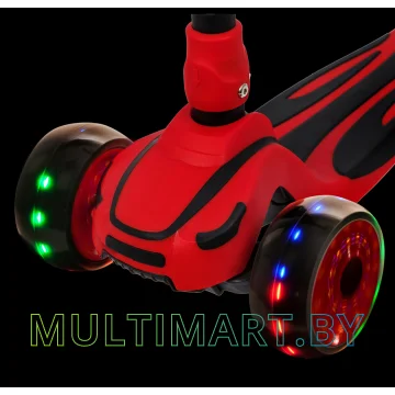 Самокат Novatrack RainBow Car Pro 120CP.RAINBOW.RD20 (красный, 2020) картинка 4